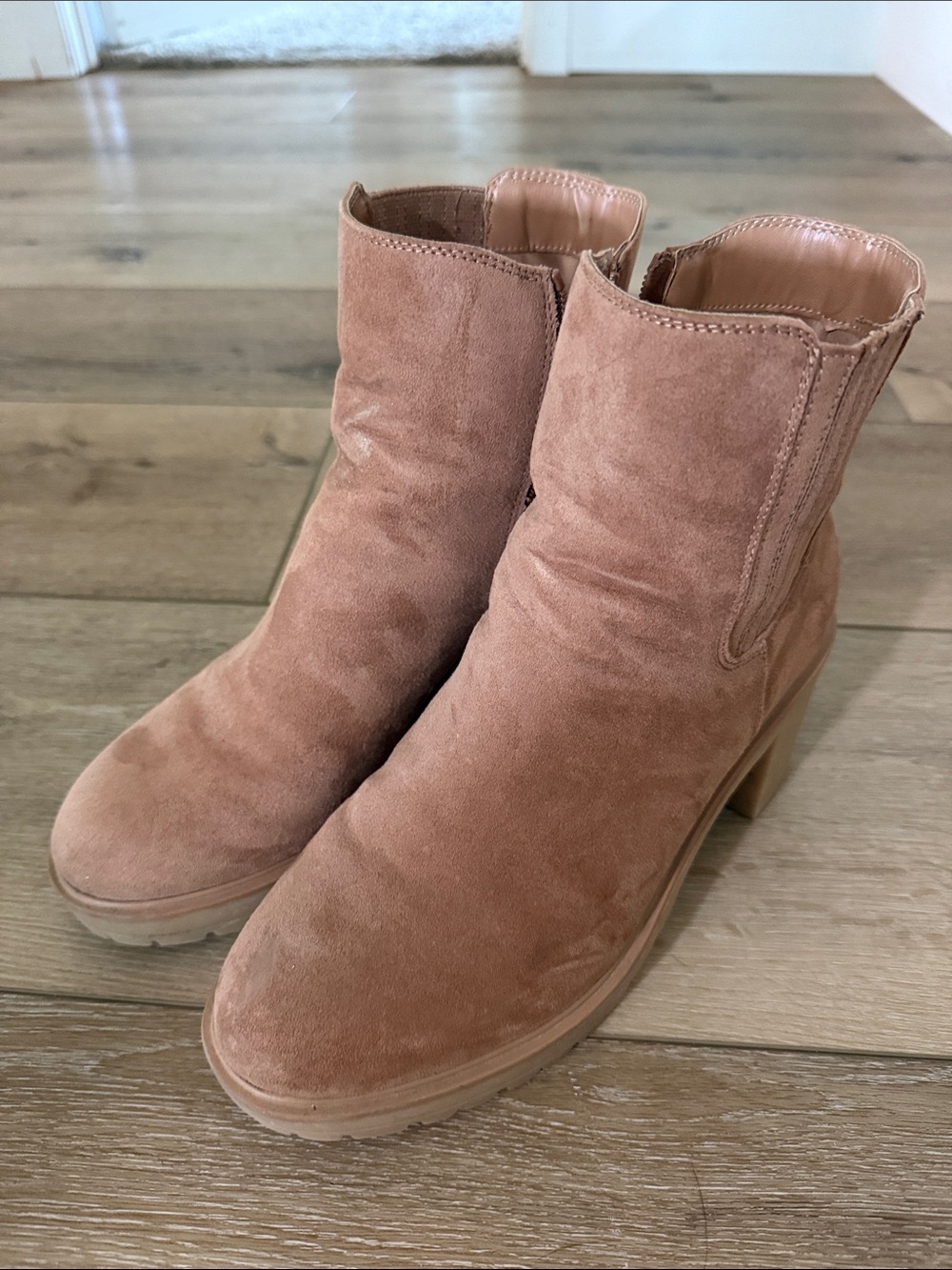 Universal Thread Dusty Rose Suede Ankle Booties